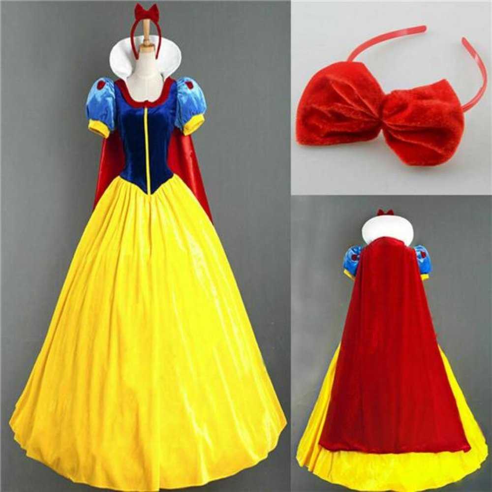 Snow White Princess Costume Dress For Adult Halloween Cosplay Outfit XL NEW